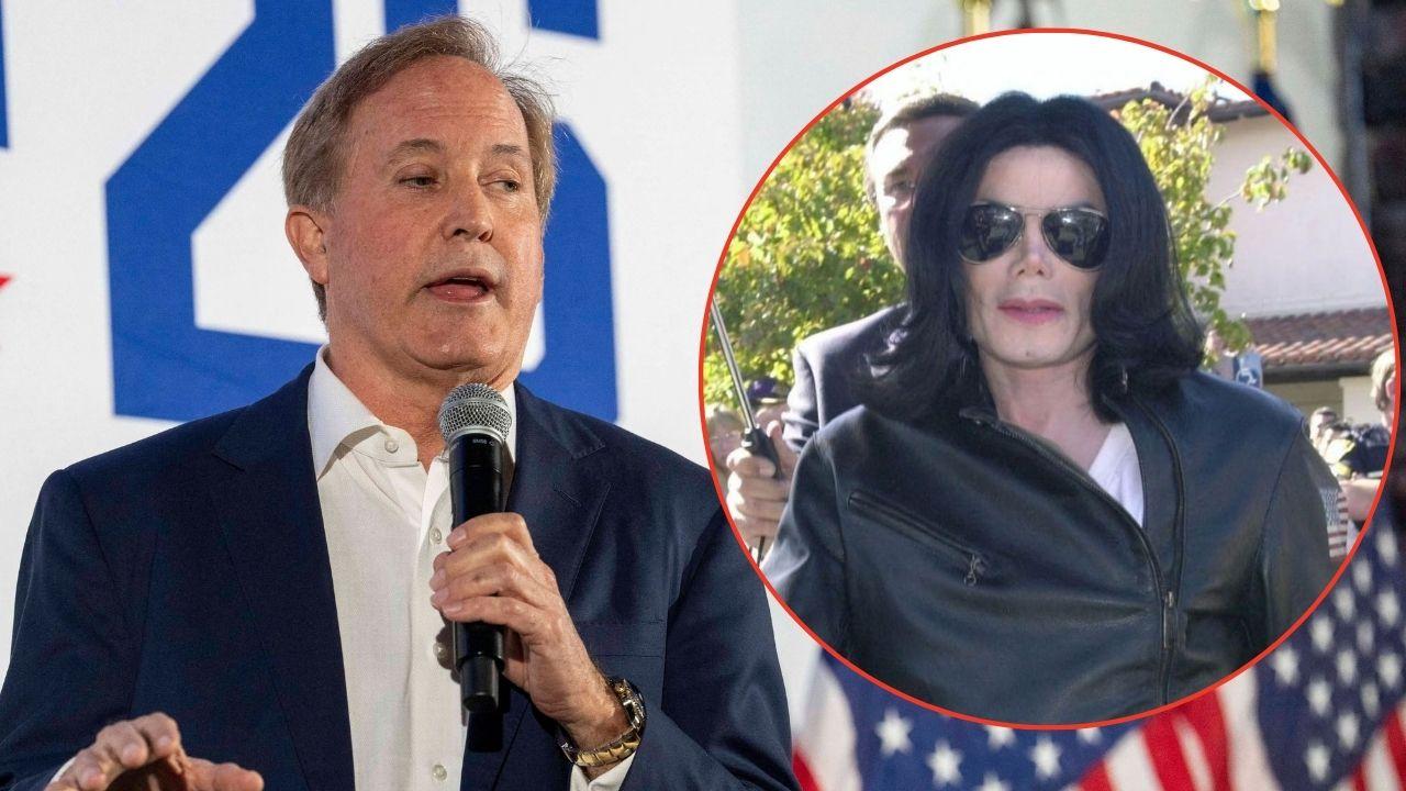 Split image of Ken Paxton and Michael Jackson