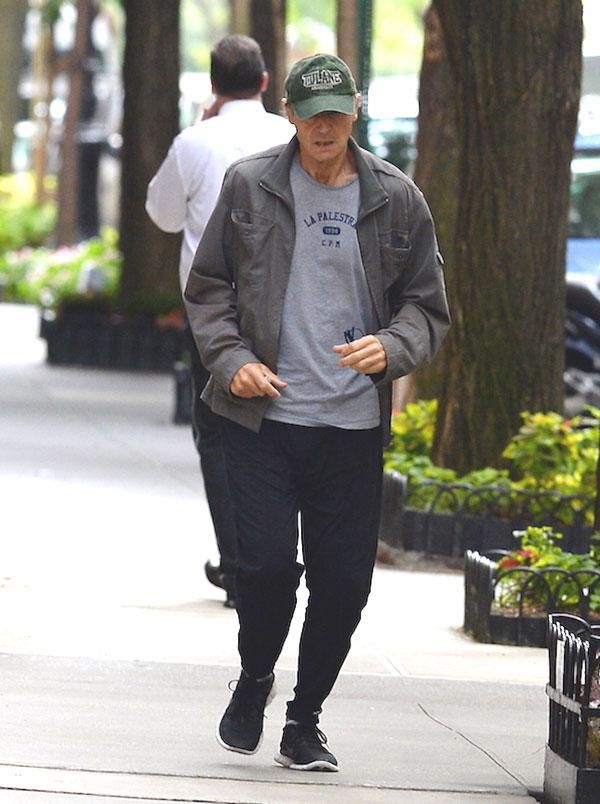 Liam Neeson Skinny Weight Loss Jogging NYC