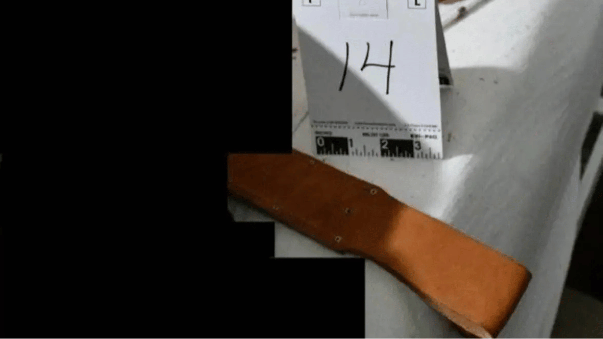 Photo of a leather knife sheath found at the crime scene