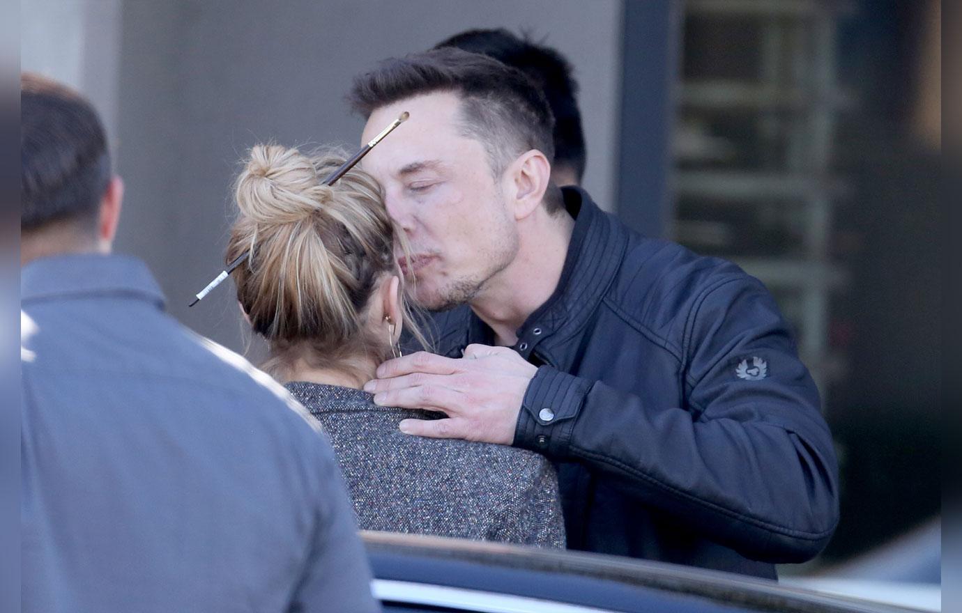 Amber Heard Kisses Elon Musk