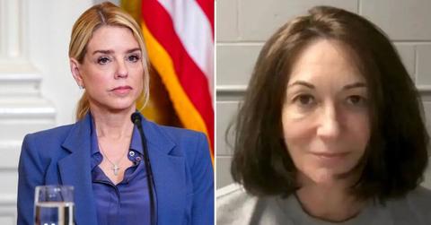 A photo of Pam Bondi alongside Ghislaine Maxwell's mugshot