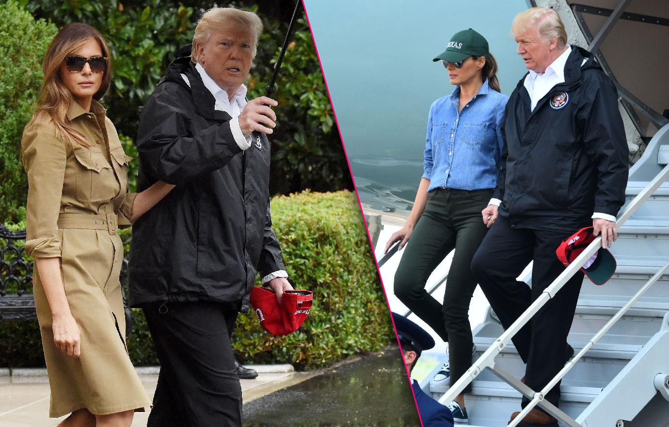 Melania Trump Trades Stilettos For Sneakers In Houston