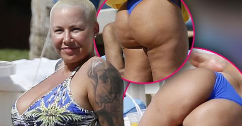 //amber rose bikini thong butt implant rumors pp