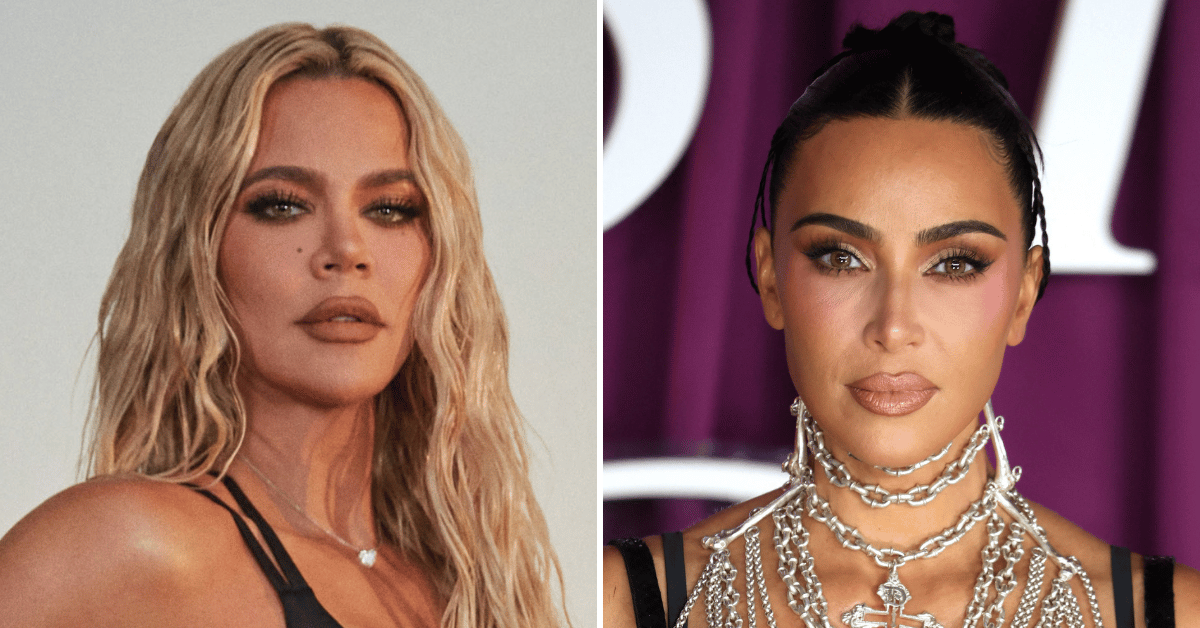 Split photo of Khloé Kardashian and Kim Kardashian