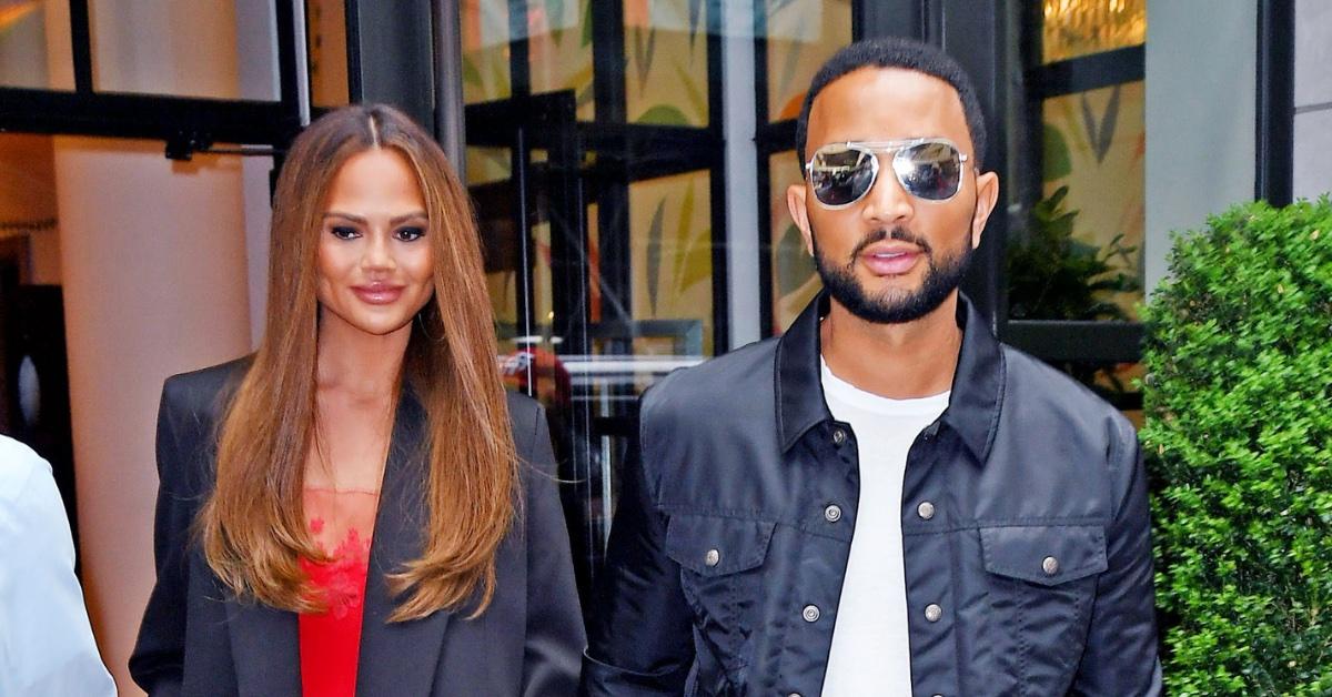 Chrissy Teigen's White Sparkly Biker Shorts