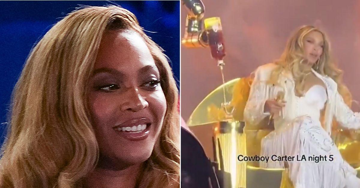 Split photo of Beyonce