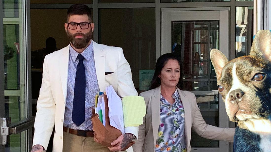 Jenelle evans and david eason leaving the court house, inset nugget bottom.