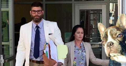 Jenelle evans and david eason leaving the court house, inset nugget bottom.