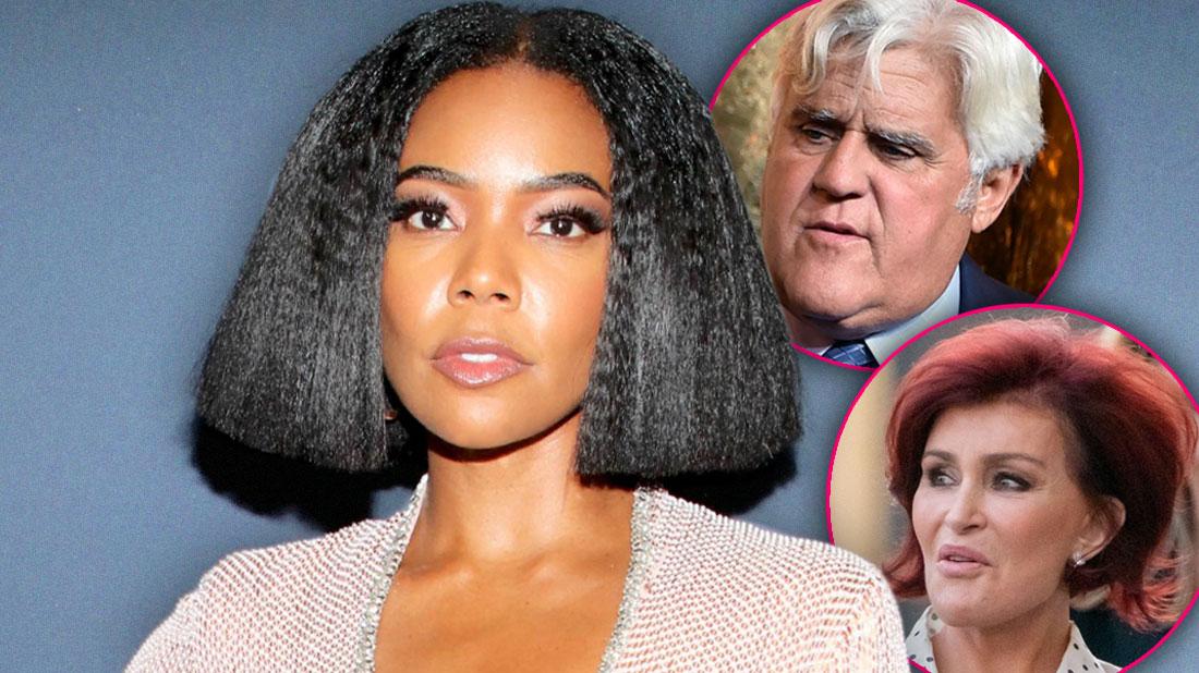 Gabrielle Union, Inset of Jay Leno, Inset of Sharon Osbourne