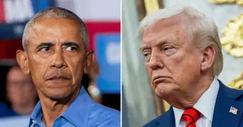 Composite photo of Barack Obama and Donald Trump