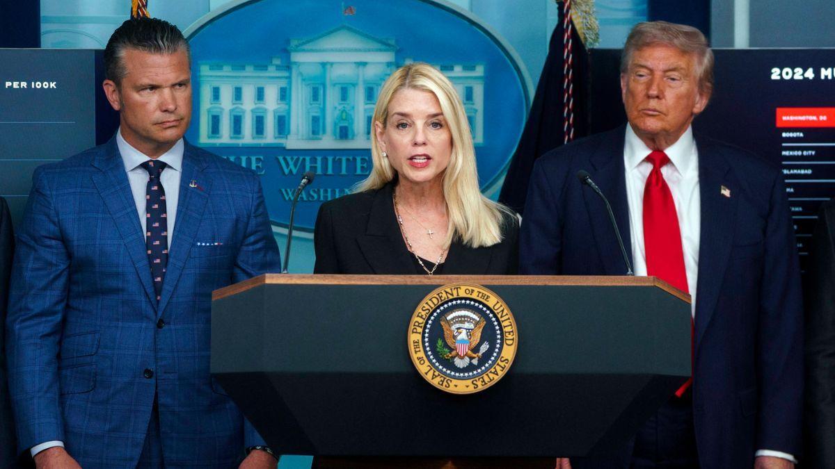 Photo of Pete Hegseth, Pam Bondi, Donald Trump