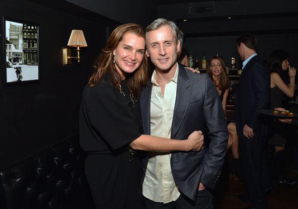 //Brooke Shields joins Dan Abrams to celebrate his Hamptons magazine Holiday Issue cover at his new Tribeca restaurant White Street