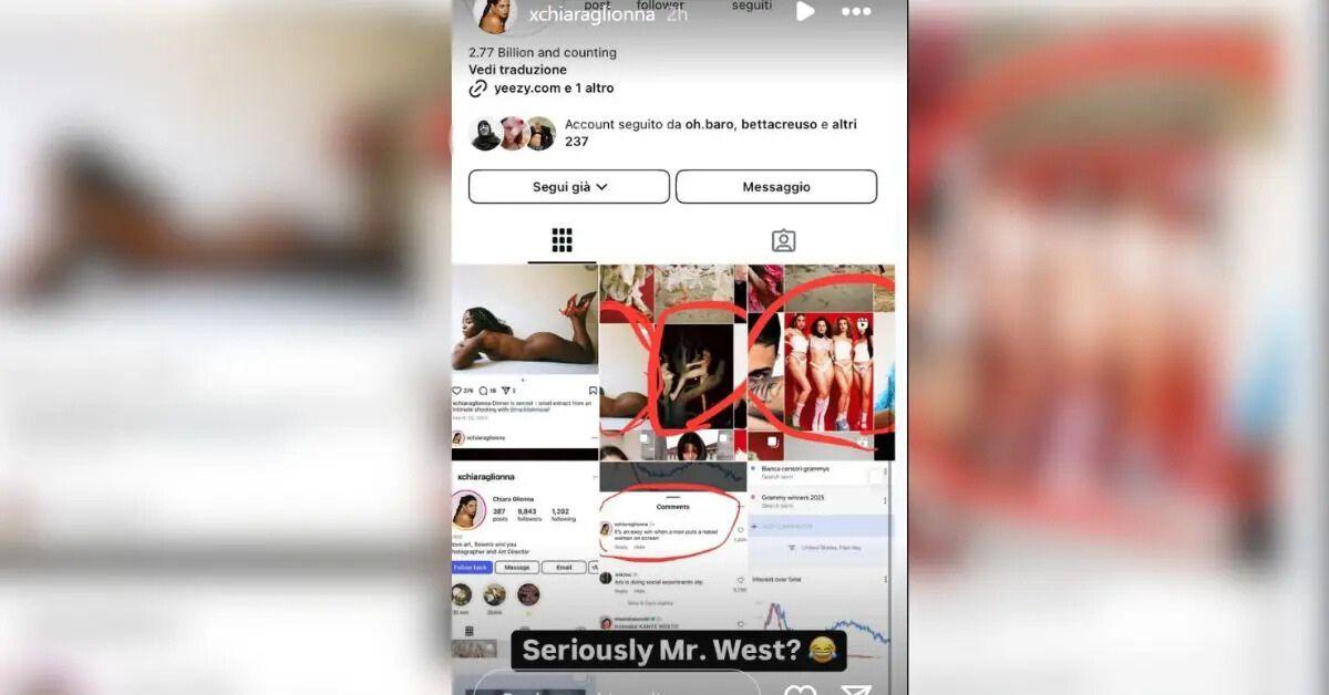 kanye west bianca censori insta page