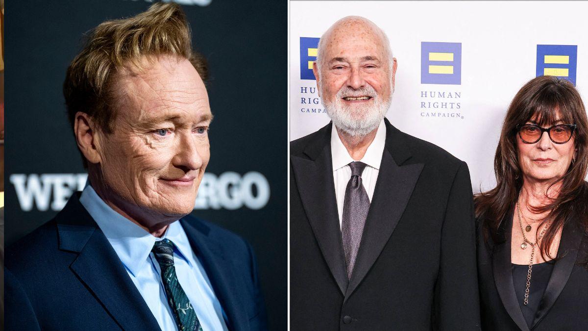 Photo of Conan O'Brien, Rob and Michele Reiner