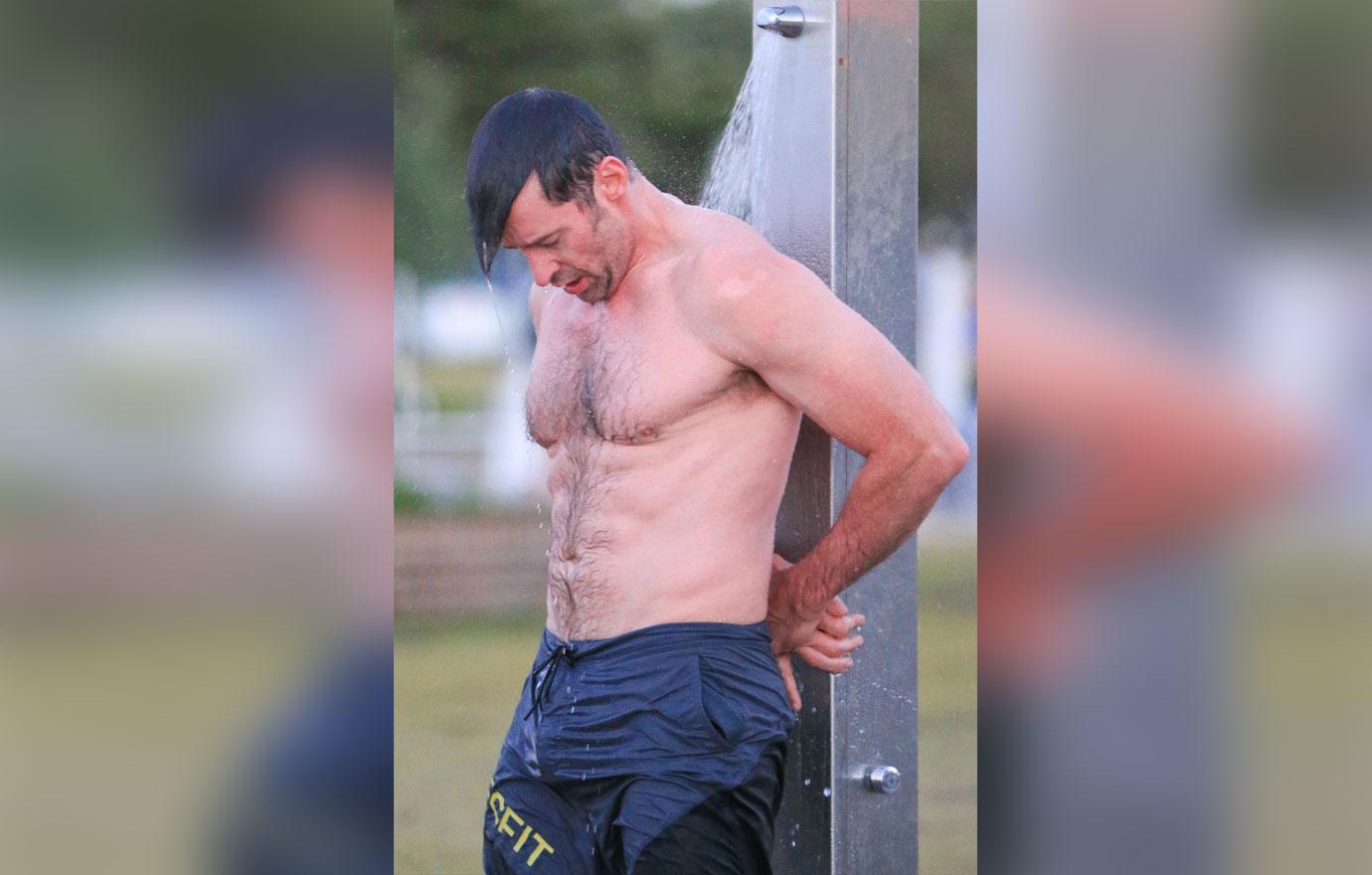 Hugh jackman shirtless body shower