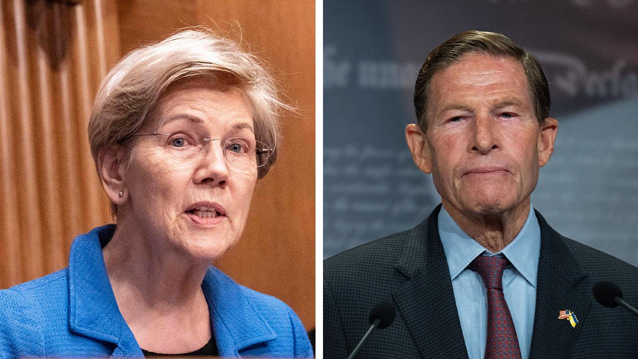 Sens. Elizabeth Warren and Richard Blumentha