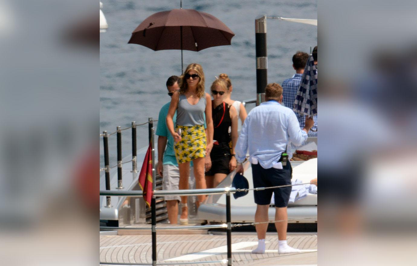 Jennifer Aniston Relaxes On Yacht In Italy