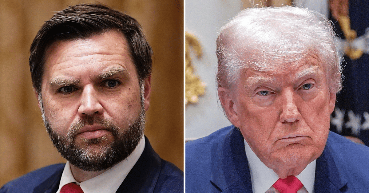 Split photo of J.D. Vance, Donald Trump
