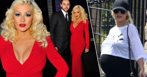//christina aguilera in red
