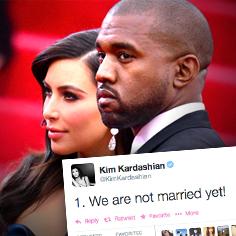 //kim kardashian kanye west not married twitter sq