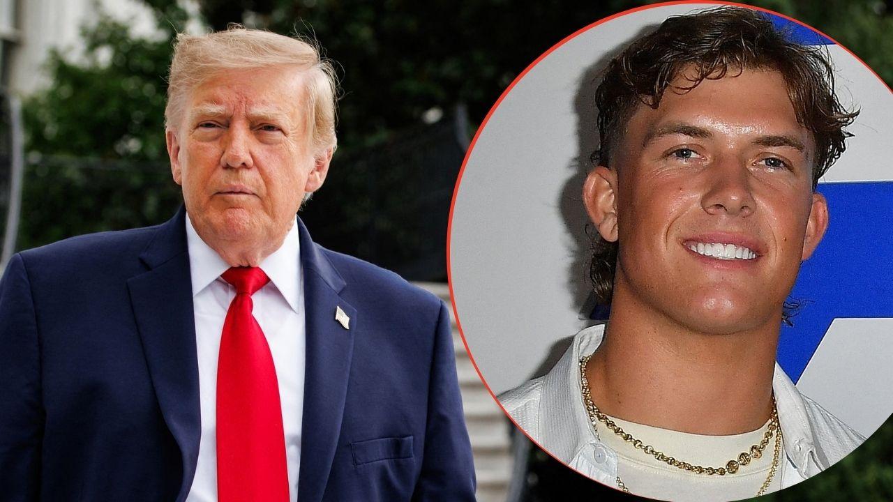 split image of Donald Trump and Jaxson Dart