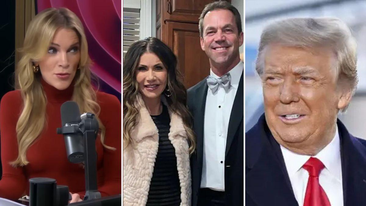 Megyn Kelly, Kristi and Bryon Noem, Donald Trump