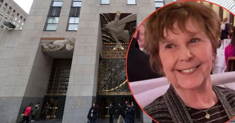 A photo of 30 Rockefeller alongside a photo of Nancy Guthrie