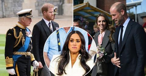 Photos of King Charles, Prince William, Princess Kate, Prince Harry and Meghan Markle