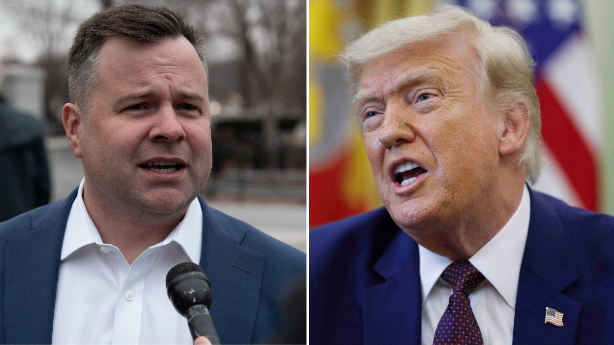 Split photo of Bill Pulte and Donald Trump