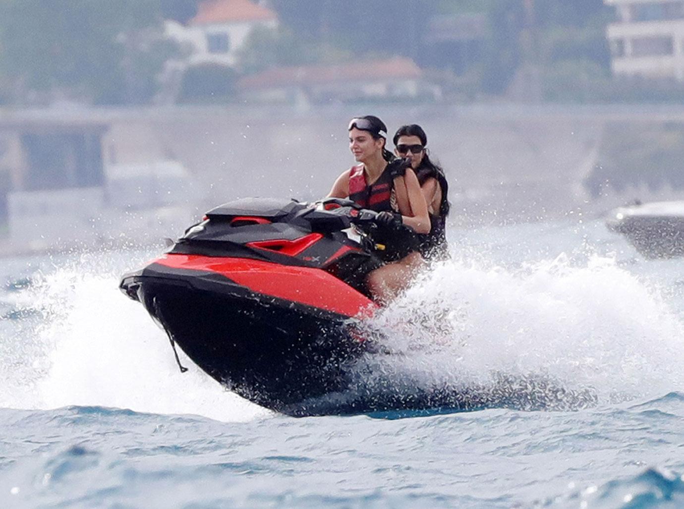 Kourtney Kardashian Kendall Jenner Bikini Jet Ski Cannes