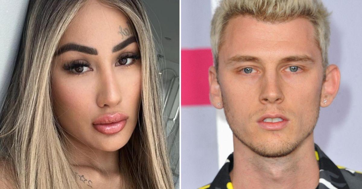 Split photo of Amia Miley, Machine Gun Kelly.