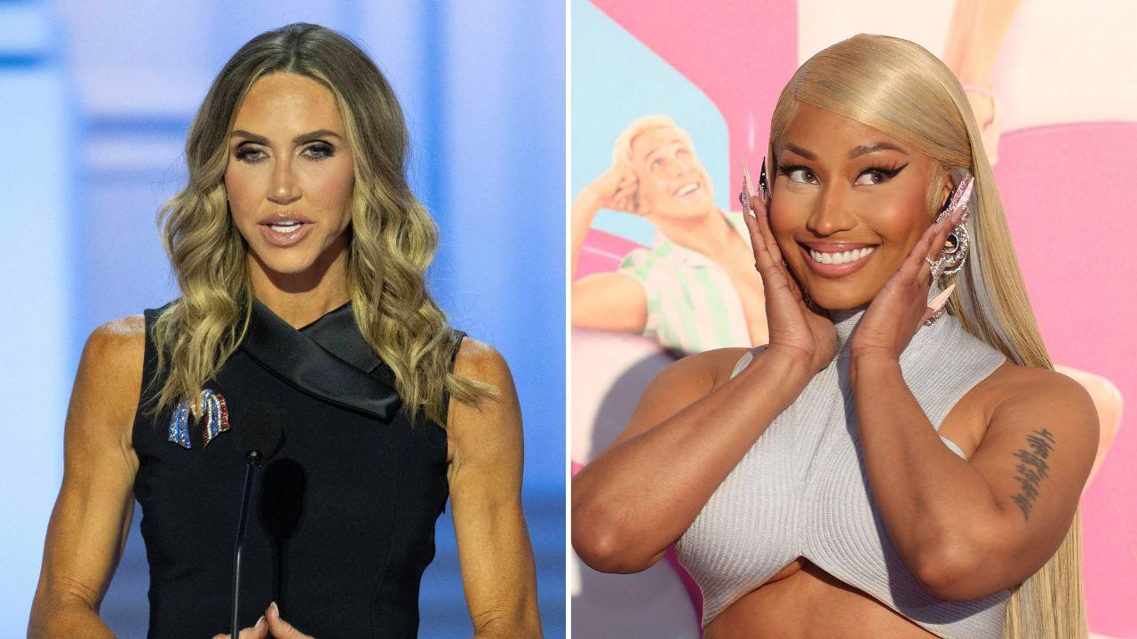 A photo of Lara Trump alongside a photo of Nicki Minaj