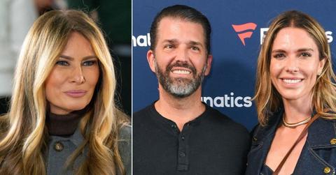 split image of Melania Trump / Don Trump Jr. and Bettina Anderson