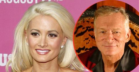 split image of Holly Madison and Hugh Hefner