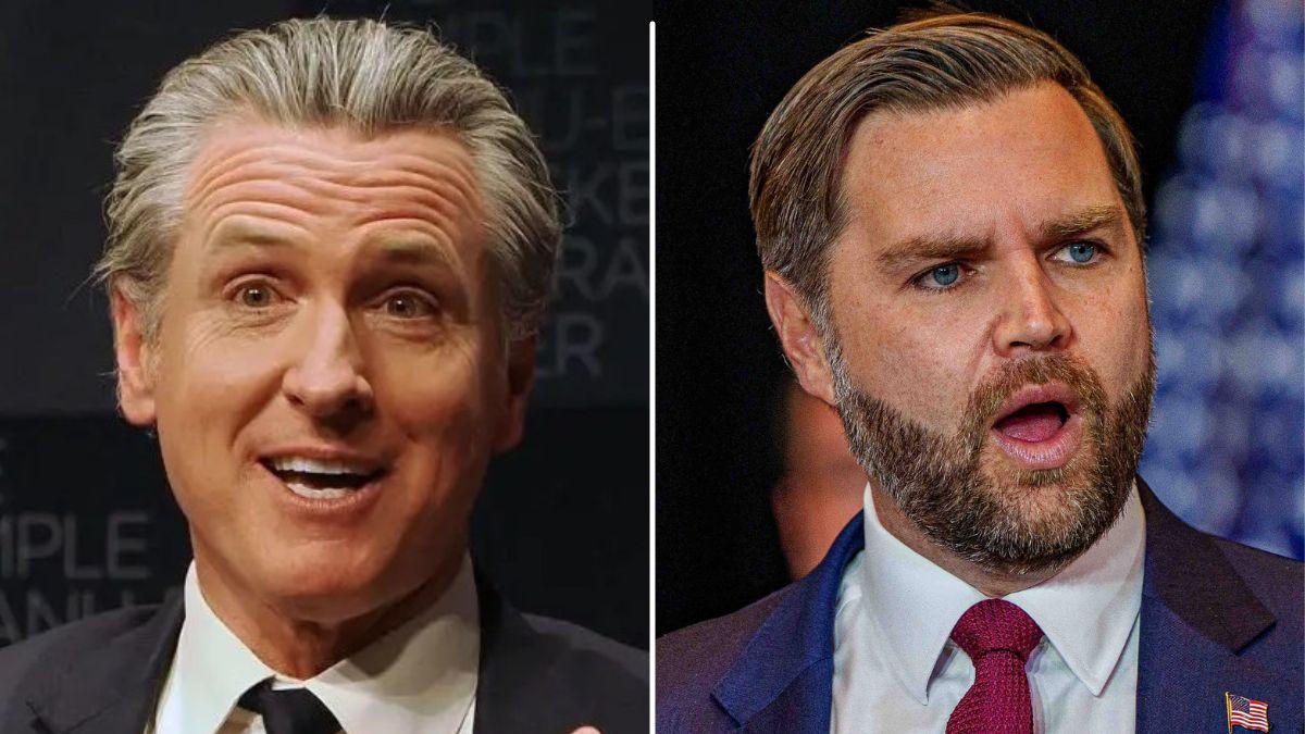 Gavin Newsom called out JD Vance's past criticism of Donald Trump.