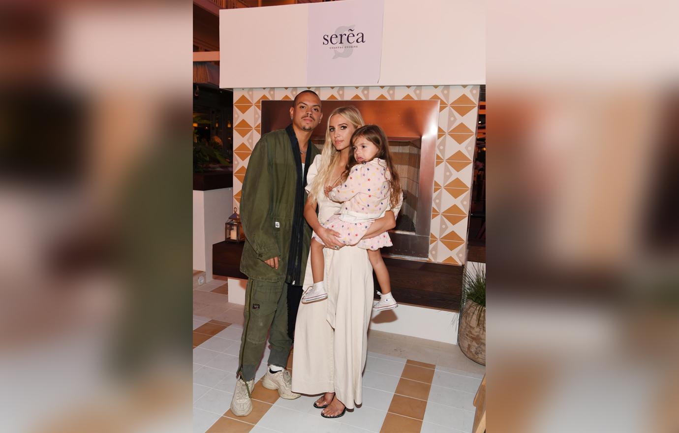 Evan Ross, Ashlee Simpson Ross and Jagger Snow Ross Attend Opening Weekend of Serea Restaurant