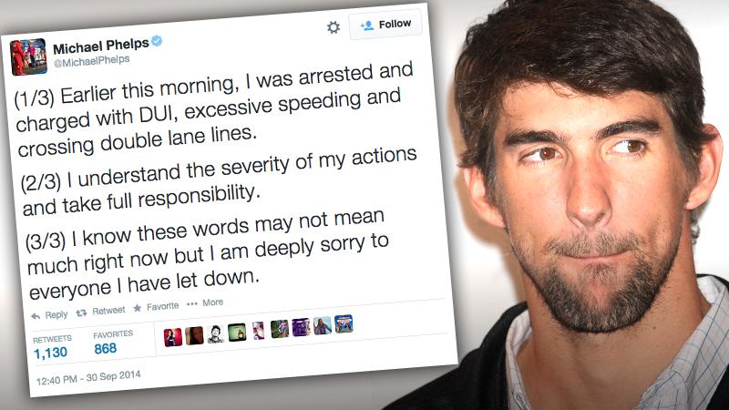 //michael phelps dui takes responsibility twitter response pp sl