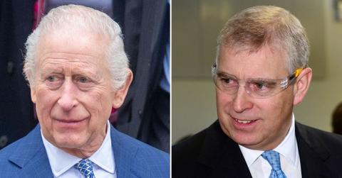 Composite photo of King Charles III and ex-Prince Andrew.