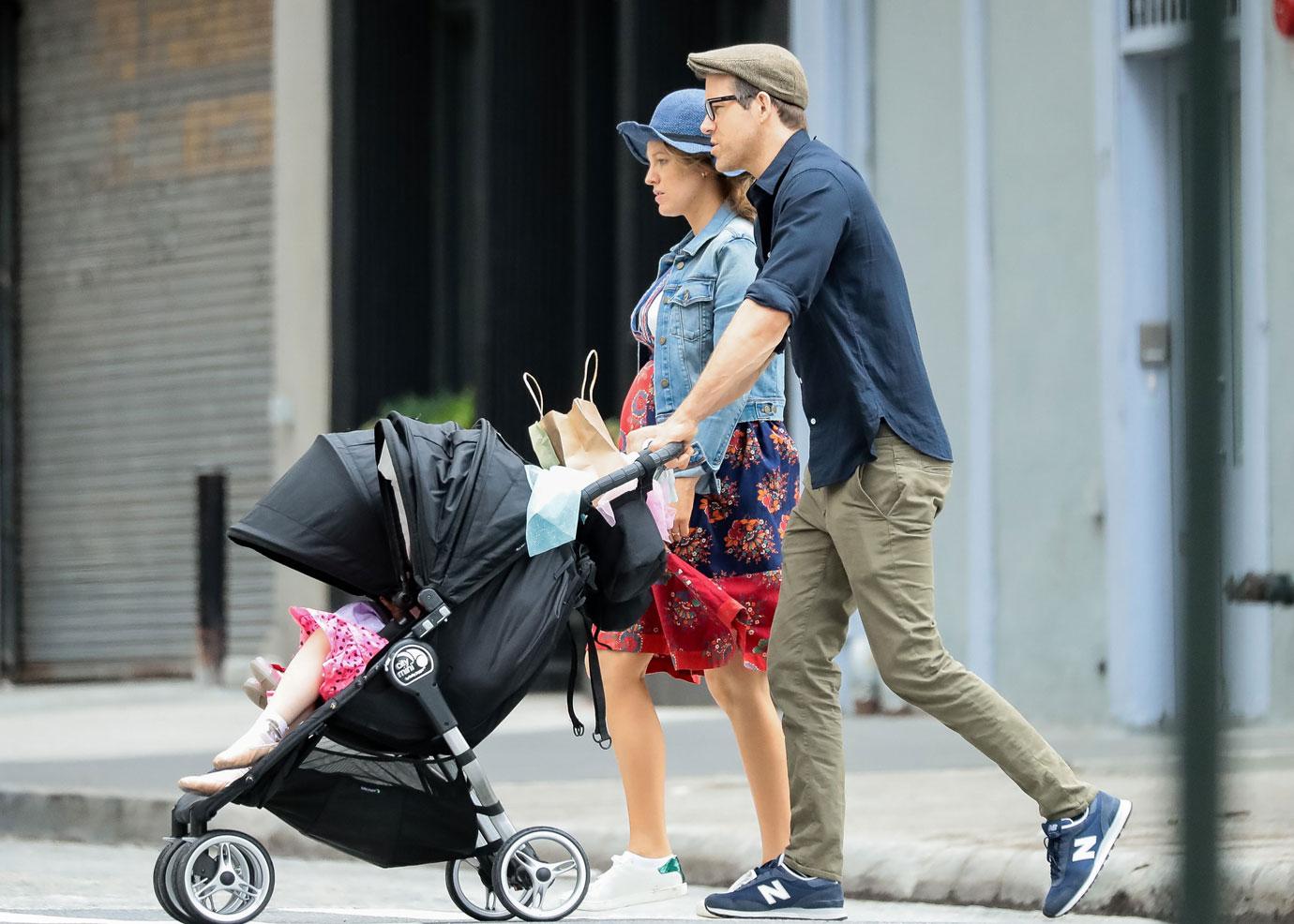 Pregnant Blake Lively Shows Baby Bump On Walk With Ryan Reynolds