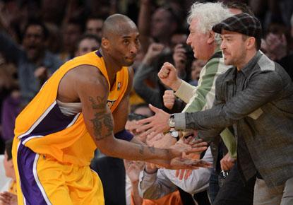 //justin timberlake jessica biel lakers game