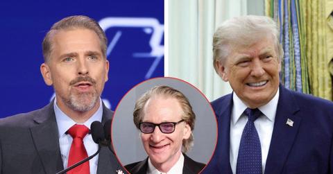 Split image of Scott Jennings, Bill Maher, and Donald Trump