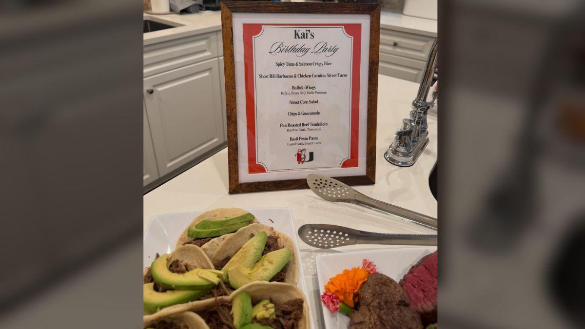 Photo of Kai Trump birthday menu