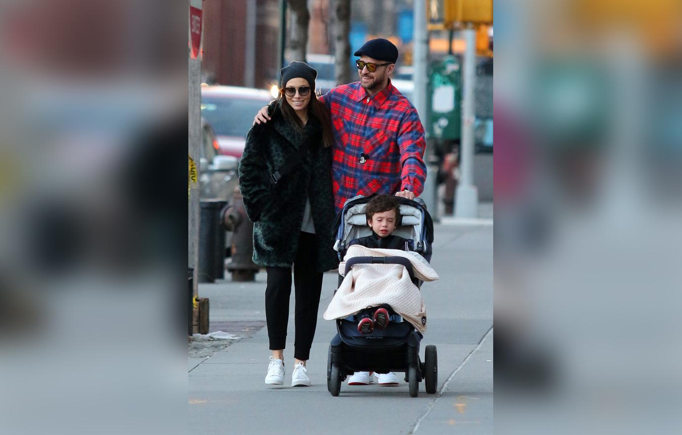 Justin Timberlake and Jessica Biel Take Son For Walk In NYC