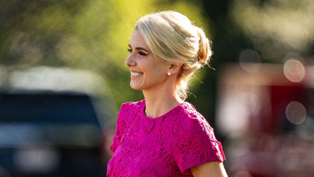 image of The longtime Donald Trump aide recently went viral over her constant smile during an Oval Office appearance.