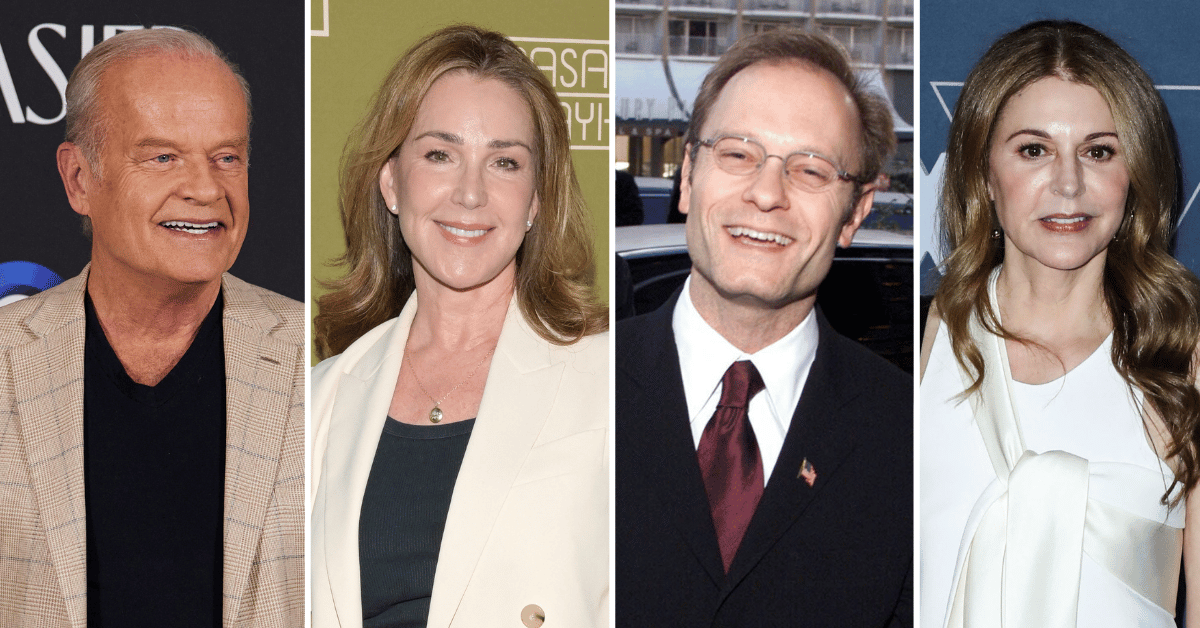 Composite photo of Kelsey Grammer, Peri Gilpin, David Hyde Pierce, Jane Leeves