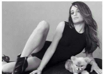 Lea Michele-Glee-Puppy-Cory-Monteith-pearl-dog-pet