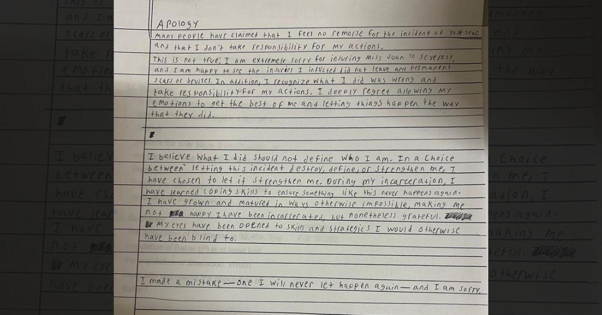 Teen Apologizes in Unread Letter After Assaulting Florida Teacher’s Aide