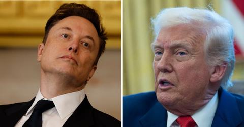 Split photo of Elon Musk, Donald Trump