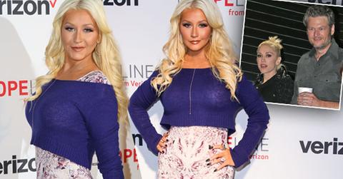 //christina aguilera support blake shelton gwen stefani photos pp