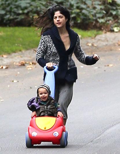 Super Thin Selma Blair Plays With Son